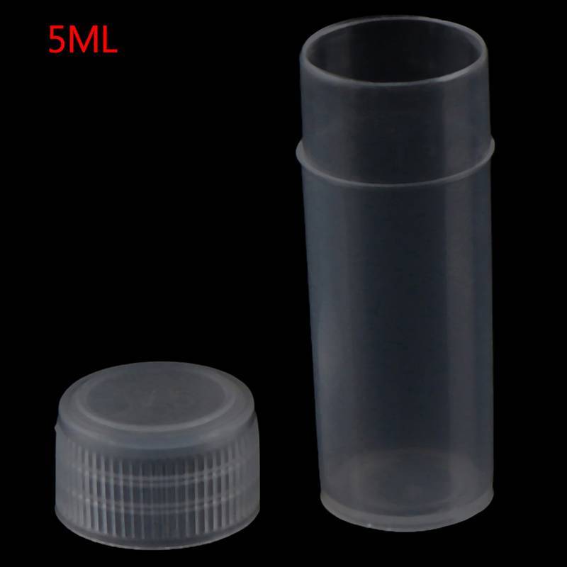 PNPIA- 100 Cái 5ml Ống Kiểm Tra Nhựa Nắp Vít Chai Cho Đồ Dùng Hóa Học Trường Học