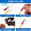 15 Đầu nối Spade Piggyback bán cách nhiệt, Bộ phân loại Spade, Đầu nối uốn cáp nữ / nam, 22-10 AWG