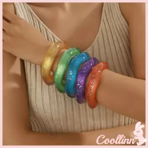 COO Đương Đại Nhựa Lắc Tay Nhẹ Họa Tiết Ngôi Sao Lấp Lánh Phụ Kiện Trang Sức Thời Trang Cho Nàng