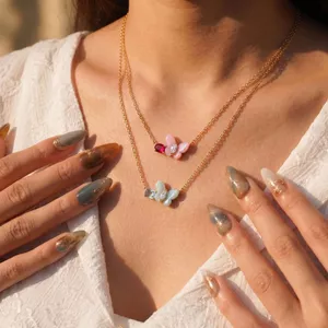 Châu Âu Phong Cách Mỹ Bướm Vòng Cổ Hàng Ngày Đi Lại Đơn Giản Tính Khí Tinh Tế Xương Đòn Dây Chuyền Trang Sức