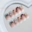 30 Chiếc Phong Cách Pháp Móng Tay Giả Sương Xanh Nâu Ngôi Sao Nơ Thiết Kế Bộ Dụng Cụ Làm Móng Tay