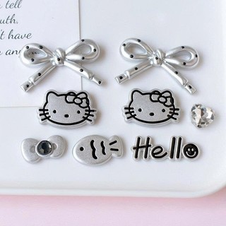 Set Charm Hello Kitty Bạc Nơ Xinh 🎀 Charm Hello Kitty tone bạc dễ thương, nơ nổi bật, style Hàn Quốc cute xinh gắn crocs