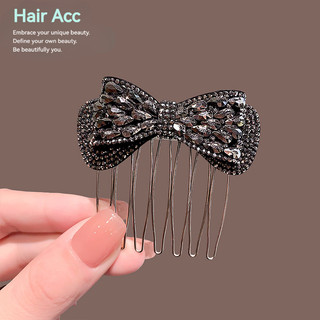 Phong Cách Nhẹ Nhàng Nơ Kim Cương Kẻ Sọc Lược Nữ Thời Trang Cao Cấp Chống Trơn Trượt Chèn Lược Phong Cách Mới Tóc Gãy Arrang