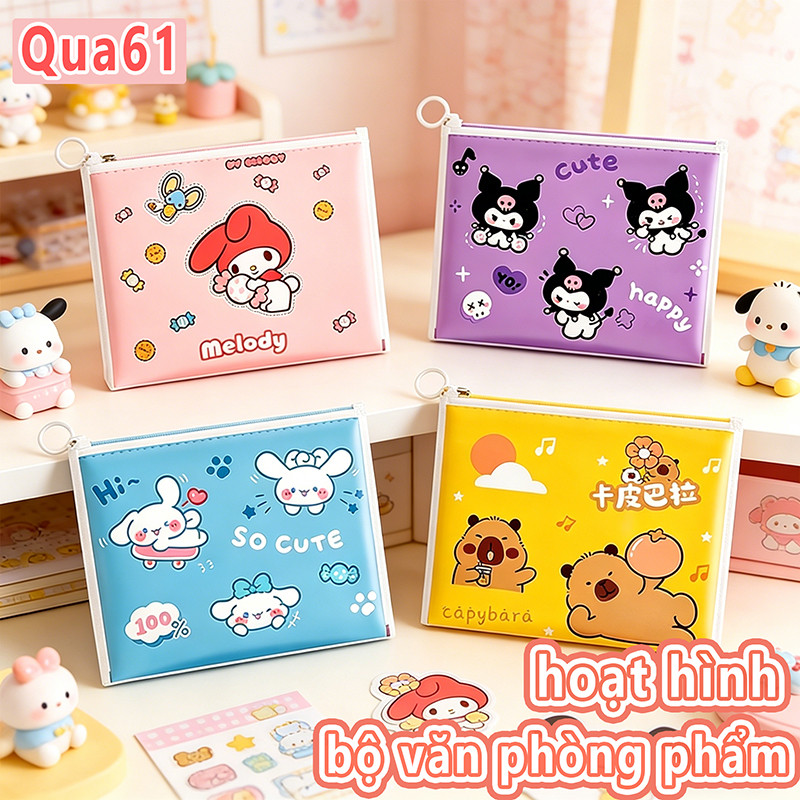 Set quà 1/6 cho bé bút chì gỗ tẩy cute nắp bút hoạt hình đồ dùng học tập Quốc tế thiếu nhi hot trend
