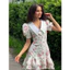 In Ve Áo Thời Trang Mini Đầm Nữ Tay Ngắn Chắp Vá Tương Phản Thanh Lịch Mùa Hè Đầm Bodycon Nữ