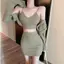 Dây chuyền Cardigan dài tay phong cách phương Tây gợi cảm Áo yếm eo cao ôm sát hơn Váy gói hông Bộ đồ ba mảnh mùa xuân thu