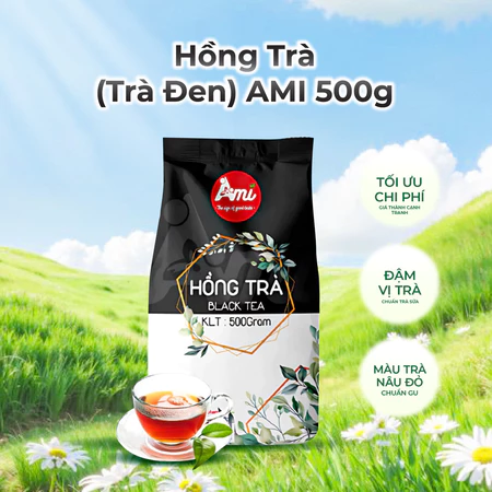 Hồng Trà Trà Đen AMI Hương Vị Đậm Đà 500g Gói Nguyên Liệu Pha Chế Trà Sữa