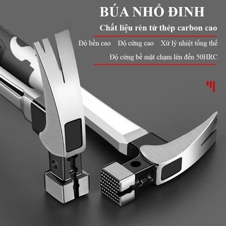Búa đóng đinh nguyên khối búa sừng dê có từ tính mạnh khe cắm đinh chuyên đóng nhổ