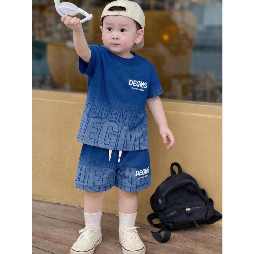 4Bộ/4màu sét Bộ cộc tay Boy Phố cho bé từ 7-50kg họa tiết DEGM unisex