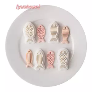 Bông tai dòng cá sáng tạo Máy cắt đất sét Polymer Hoạt hình dễ thương Khuôn gốm DIY Trang sức Mặt dây chuyền Hình dạng Dụng cụ đất sét ép