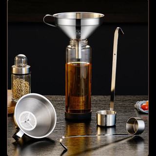 Hộp đựng rượu vang bằng thép không gỉ 316 dày + phễu, thìa rượu gia dụng đa năng + bộ lọc dầu, muỗng rượu gia dụng dài nhà bếp + bộ lọc