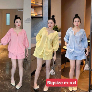 SET ĐỒ BỘ KIỂU SƠ MI KÈM QUẦN NGẮN MÁT MẺ, THOẢI MÁI PHÙ HỢP CHO MÙA HÈ THOITRANGNAM1986
