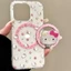 Giá đỡ điện thoại từ tính Hello Kitty màu hồng sang trọng có gương cho vỏ nam châm và IPhone 13 15 16 17 Pro Max 14 Plus có thể gập lại Vòng đeo tay Giá đỡ