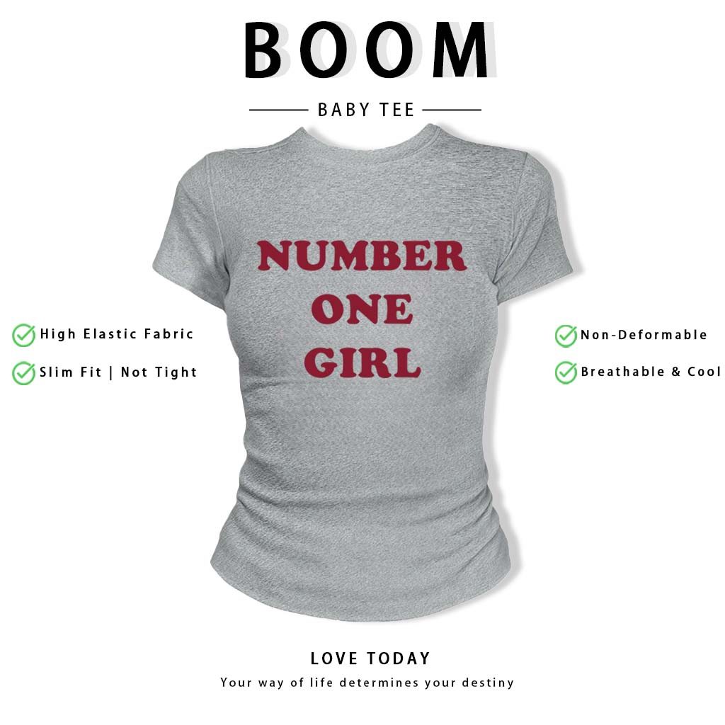 BOOM Áo Baby Tee Nữ Cotton Ôm Body-Áo Thun Ngắn Tay Y2K In Hình PhongCách Mùa Hè, Cổ Tròn Hàng Đầucách hàn quốc phongR33