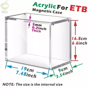 Hộp bảo vệ hộp đựng thẻ trò chơi ROLY, Hộp đựng thẻ trò chơi Acrylic dày 5mm, Hộp đựng thẻ trò chơi đóng cửa từ tính dễ dàng cho hộp huấn luyện ETB Elit dành cho người sưu tập