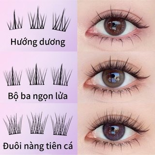 Cụm lông mi tự dính Natural C Curl Soft Invisible Keo mở rộng mi miễn phí Trio