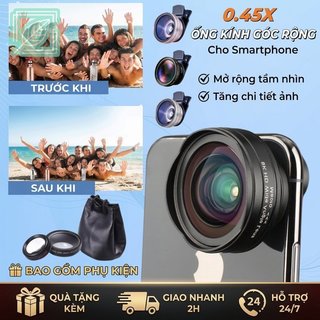 Bộ ống kính điện thoại 045X Góc rộng Macro Ống kính kép Hợp kim nhôm Kẹp kính quang
