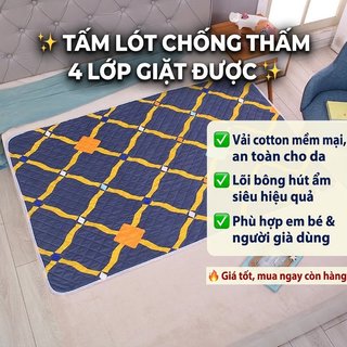 Tấm lót điều dưỡng chống thấm nước Lớp thấm bông có thể tái sử dụng Tấm bảo vệ giường chống rò rỉ Chăm sóc người già cho bé
