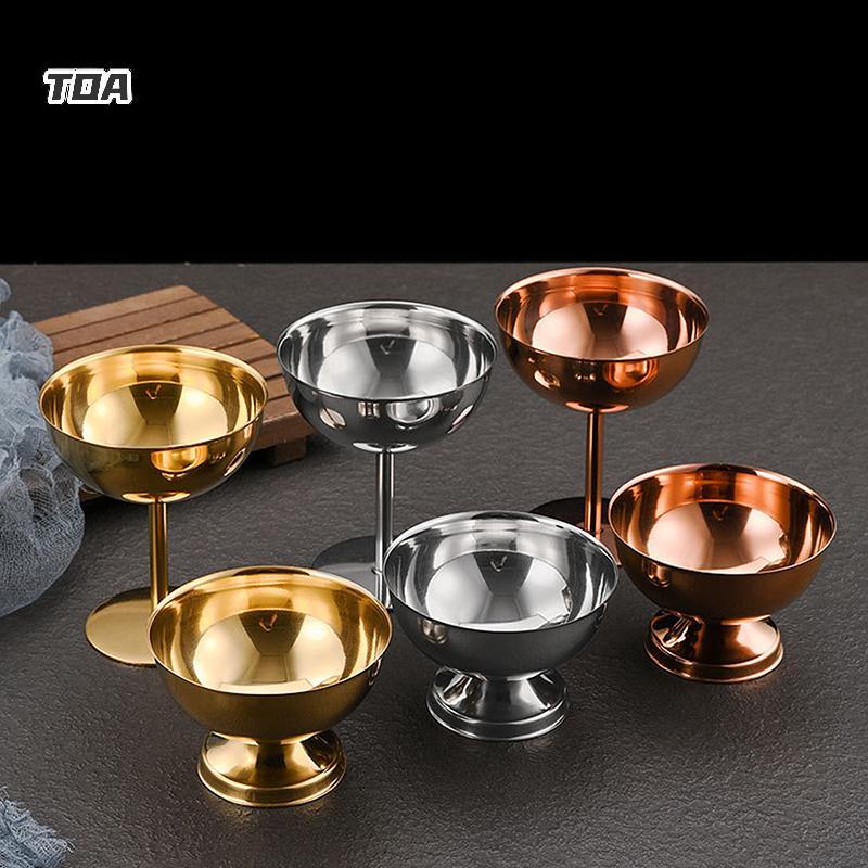 TOA 304 Thép không gỉ Retro Cao Cấp Cốc Tráng Miệng Sang Trọng Hộp Đựng Kem Cốc Nhà Hàng Khách Sạn Cotail Kính Pudding Cup VN