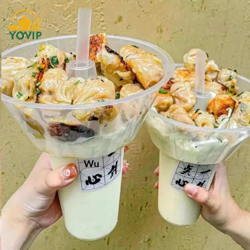 YOVIP Di Động Trà Sữa Uống Sna Cốc Bộ Bát Cho Trẻ Em Người Lớn Có Thể Tái Sử Dụng Với Ống Hút Chống Rò Rỉ Để Bảo Quản Trái Cây Sử Dụng Ngoài Trời VN