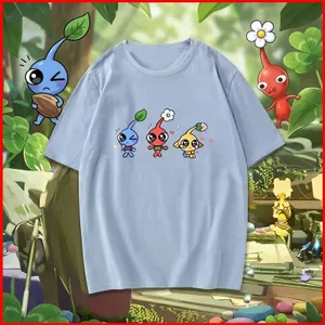 Áo Thun Cotton Dày Phối Họa Tiết Anime Tay Ngắn - Mùa Hè GC1