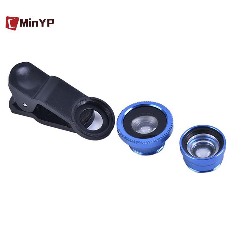 CMinYP 3In1 Ống Kính Điện Thoại Camera Chung Cho Điện Thoại Thông Minh Góc Rộng Ống Kính Mắt Cá Và Kẹp Macro Camera Bộ Cho Điện Thoại Di Động Đa Năng Vinh Quang