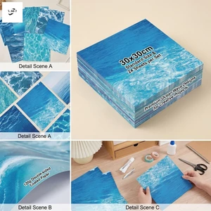 Giấy lưu niệm sóng đại dương 24 chiếc 30x30cm cho tạp chí DIY Craft Decor
