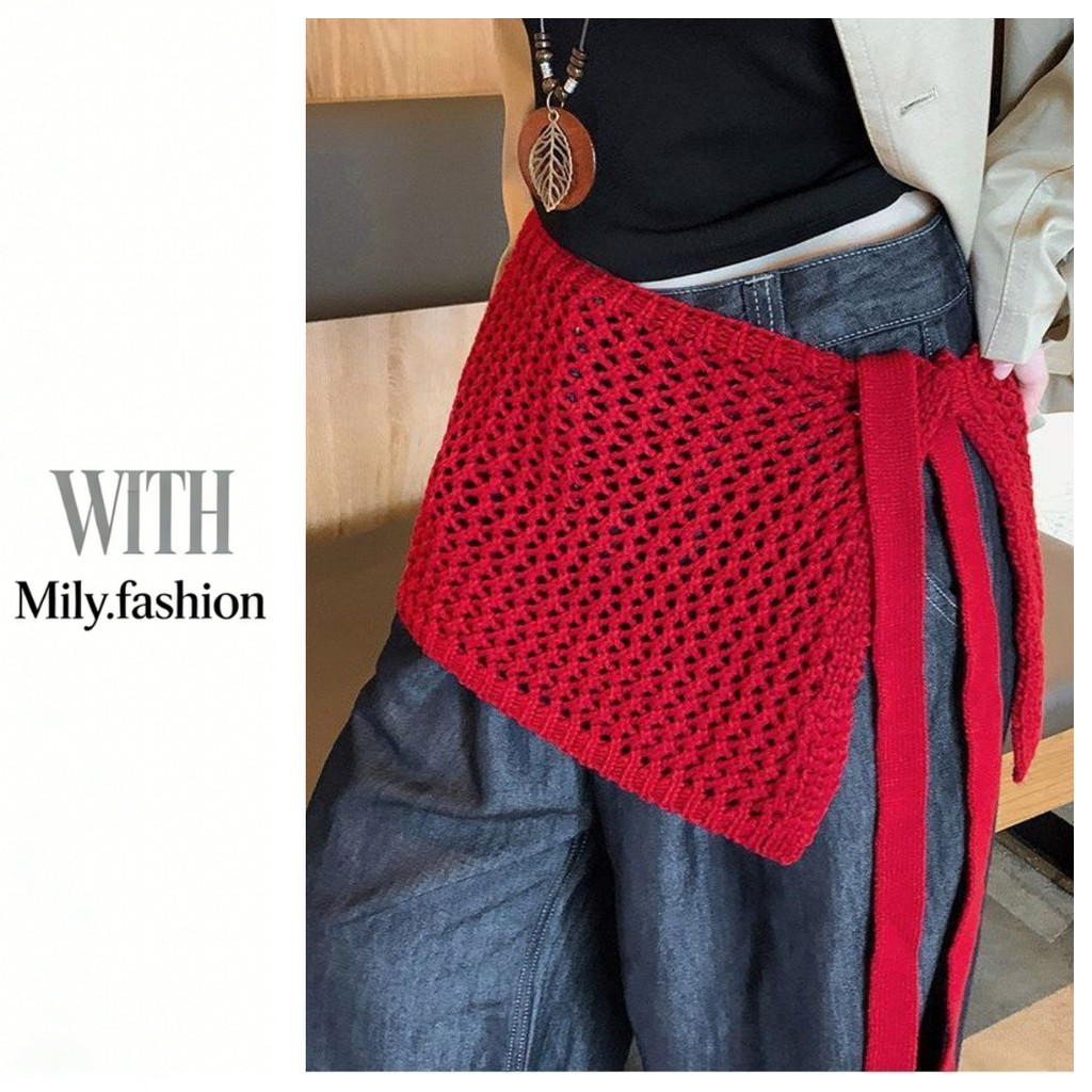 Milyfashion Xám Phù Hợp Với Lưới Rỗng Dệt Kim Mông Màn Váy Lớp