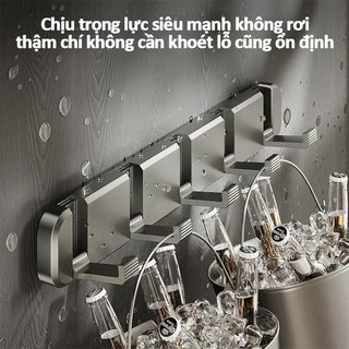 Móc Treo Tường Có Thể Gập Lại Dính Áo Giá Abs Phòng Tắm Nhà Bếp Vô Hình Không Khoan 4 5 6 Móc