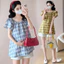 Trang phục bà bầu mùa hè Áo sơ mi ngắn tay bụng cho bé