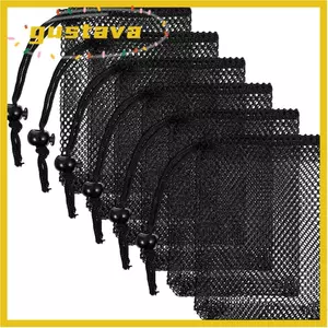 Túi dây rút lưới GUSTAVA, có khóa dây Túi lưới nhỏ bằng Nylon, Túi dây rút đi biển bền nóng để đi du lịch