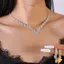 2 Bộ Bông Tai Zircon Nelace Hình Học Đơn Giản Dành Cho Nữ Cưới Cô Dâu Bộ Trang Sức Phụ Kiện Quà Tặng Mới