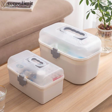 Hộp đựng thuốc lớn VERGE LIMIT, Tủ thuốc dung tích lớn nhiều lớp, Hộp đựng thuốc gia đình Hộp đựng thuốc bằng nhựa chống thấm nước Hộp đựng thuốc