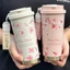 L Girls Thermos Cup 00616 / 500m / Cách nhiệt có giá trị cao 6-12 giờ / Ling Orchid Thép không gỉ Thermos Cup Văn phòng Cốc cà phê tiện dụng với cốc nước uống đôi