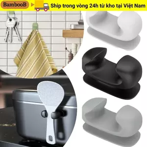 Móc BAMBOOB, Giá đỡ mái chèo cơm treo tự dính, di động không cần đục lỗ Thìa chống nước Giá xẻng gạo Phòng tắm nhà bếp