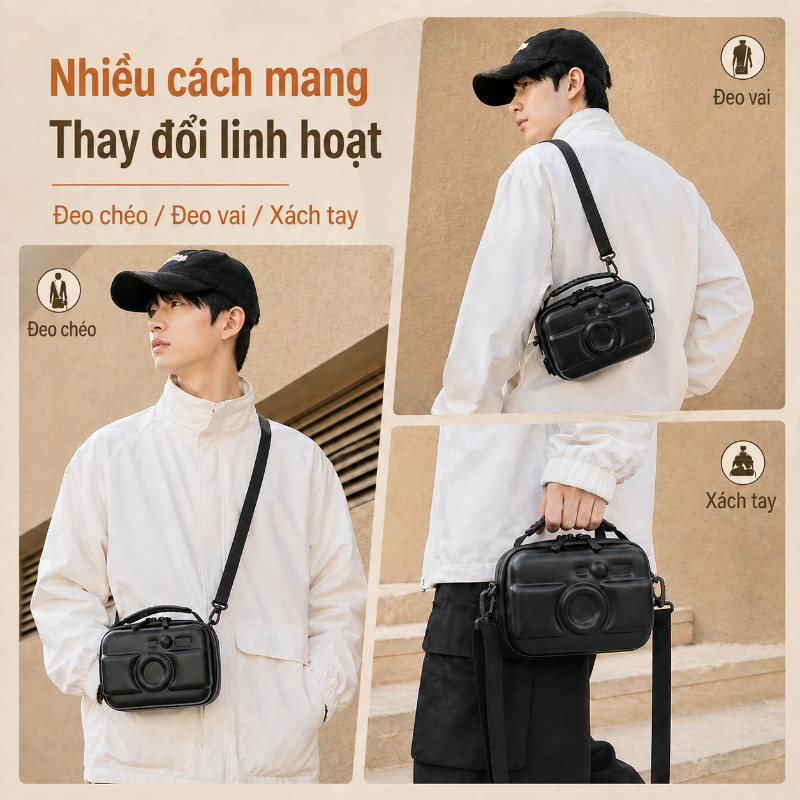 Túi Đeo Máy Ảnh Vỏ Cứng Di Động - Bảo Vệ Tối Ưu, Chống Sốc, Cho Máy Fujifilm, Instax & Đa Dòng