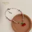 PNPIA- Y2K Đỏ Anh Đào Trái Tim Đính Hạt Choker Nelace Nữ Boho Hạt Anh Đào Mặt Dây Chuyền Nelace Vintage Không Đều Nelace Trang Sức