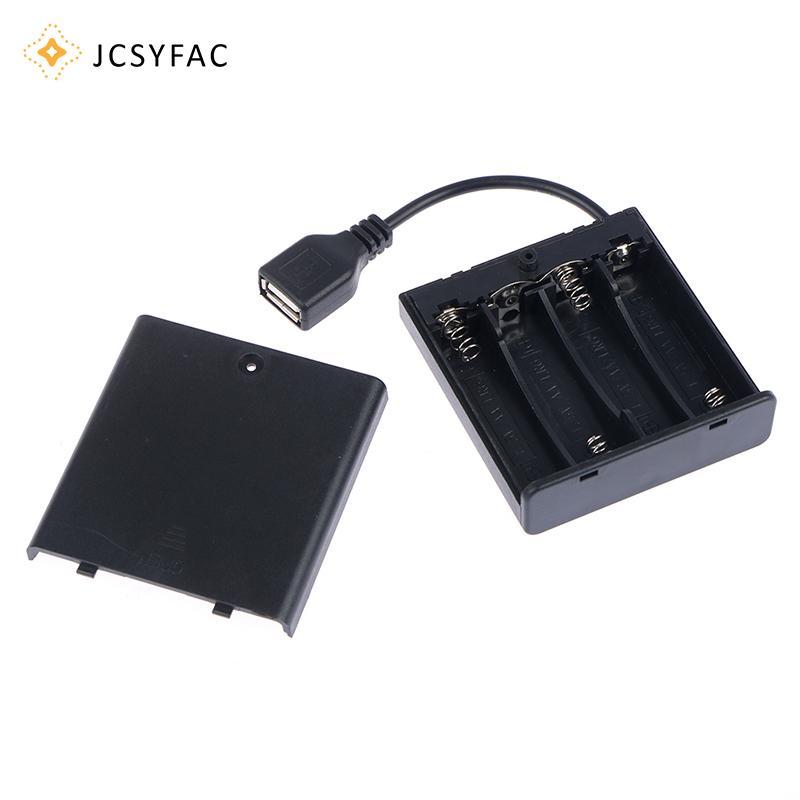 JCSYFAC 4 X AA USB Hộp Pin Cho 5V Dải Đèn USB Mini Nguồn Điện Mới