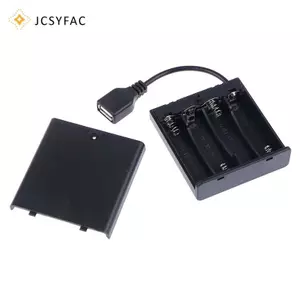 JCSYFAC 4 X AA USB Hộp Pin Cho 5V Dải Đèn USB Mini Nguồn Điện Mới