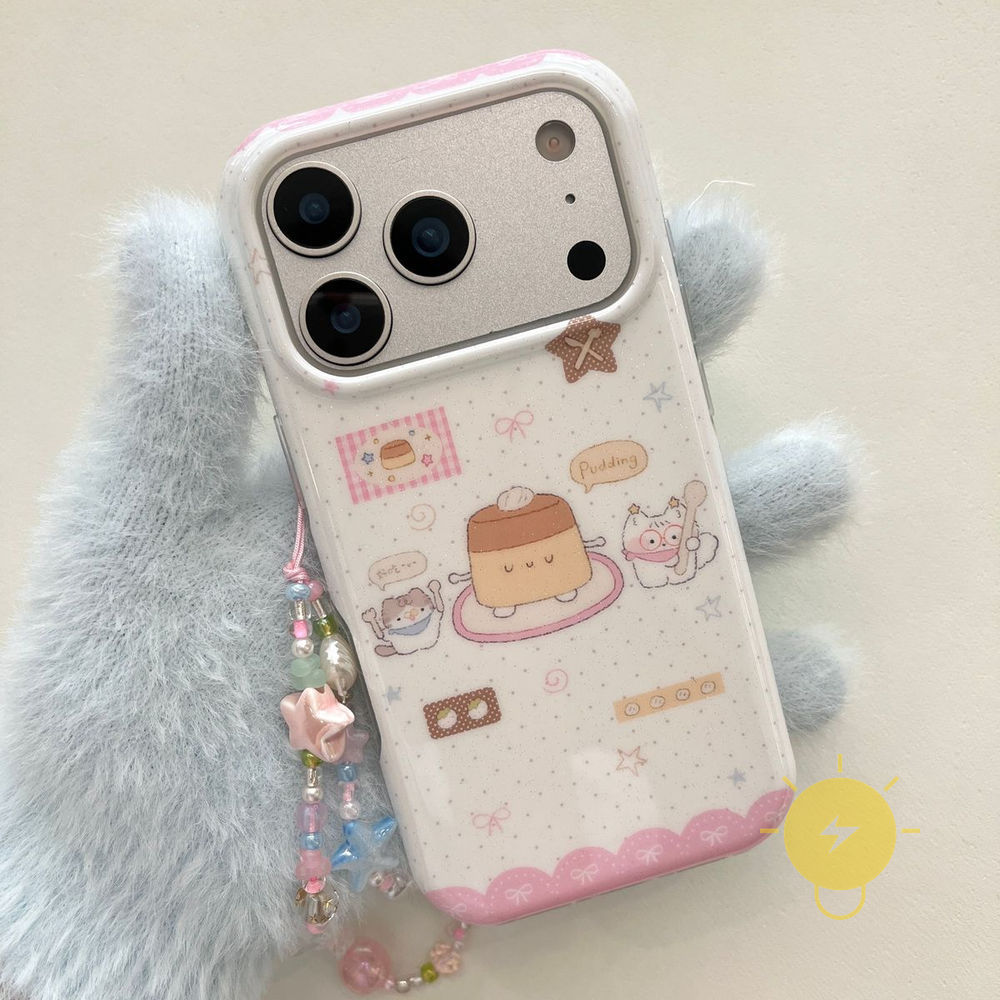 Phone Case For iPhone 17 Pro Max 16 15 14 13 TPU Cartoon Chain Aesthetic Korean Cute