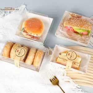 Hộp bánh Sandwich hình chữ nhật TRTR Hộp đựng bánh và bánh ngọt 50 miếng mỗi Pa VN