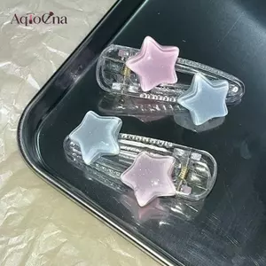 AqToCna Dễ Thương Màu Hồng Xanh Ngôi Sao Pentagram Kẹp Tóc Sinh Viên Cô Gái Ngọt Ngào Quyến Rũ Đáng Yêu Kẹp Tóc Thẩm Mỹ Y2k Phụ Kiện Tóc Cho Nữ AqToCna