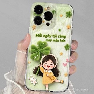 Ốp Điện Thoại Nghệ Thuật Trong Suốt Họa Tiết Bé Gái Thích Hợp Cho iPhone 14promax 13promax 12promax 14 13 12 11 pro max 15 16 17 promax xr xs 16pro 15pro Ốp Silicon Chống Sốc