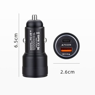 Sạc Xe Hơi Cổng Kép USB Loại C Sạc Nhanh Nhôm Mini Tự Động Ổ Cắm QC PD Đa Năng