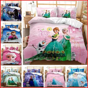 ST2 Frozen Quilt Bedsheet Set Elsa Princess Kích Thước Đơn Duvet Quilt Cover Phòng Ngủ Nhà Thoải Mái Thoáng Khí Mềm TS2