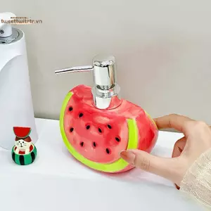TRTR Chai Đựng Gốm Hình Dưa Hấu Cho Xà Phòng Tay Giặt Giặt Giặt Sữa Tắm Bảo Quản Sáng Tạo Máy Bơm Chai VN