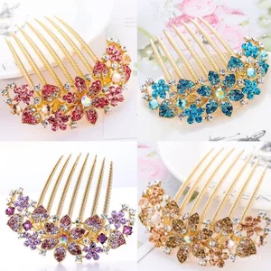 Kim Loại Chèn Lược Tóc Bảy Răng Lược Tóc Tấm Phụ Kiện Tóc Mũ Đội Đầu Tấm Kẹp Tóc Kim Cương Giả Kẹp Tóc Kẹp Tóc Đuôi Ngựa Kẹp