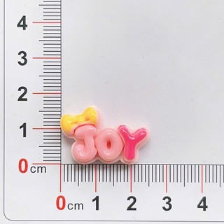 Set Charm Chữ Cute Pastel JOY PLAY HOPE FUN SUON CAT – Charm Resin Bóng Nơ Kẹo Ngọt Trang Trí DIY dễ thương