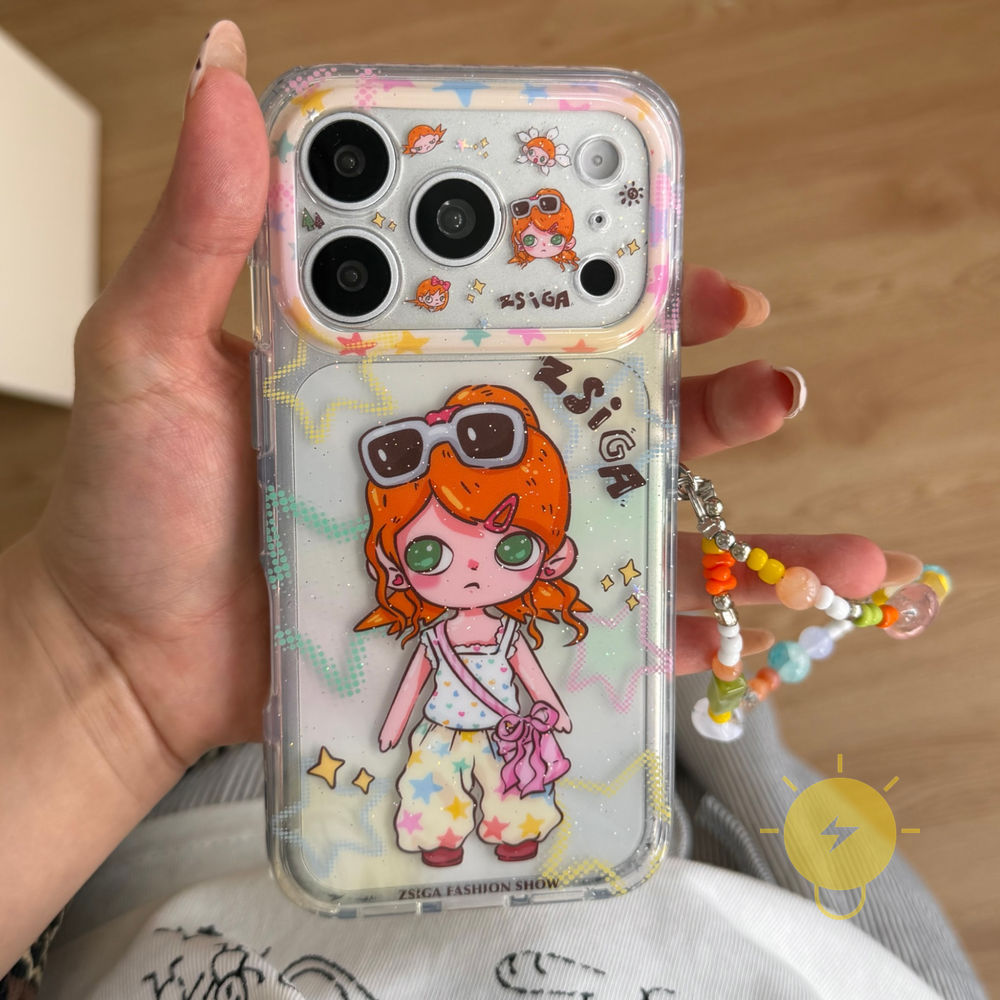 Phone Case For iPhone 17 Pro Max 16 15 TPU Chain Aesthetic Korean Cute
