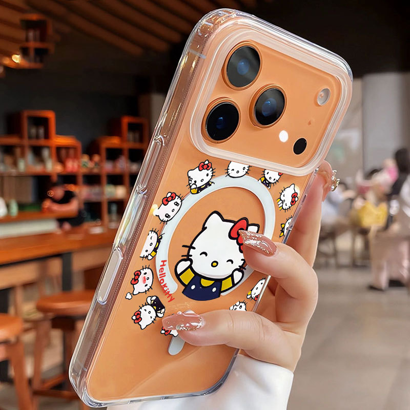 Ốp lưng iPhone họa tiết Hello Kitty hỗ trợ sạc không dây từ tính - iP 7/8/X/XS/XR/11/12/13/14/15/16/17/Plus/Air/Pro/Max